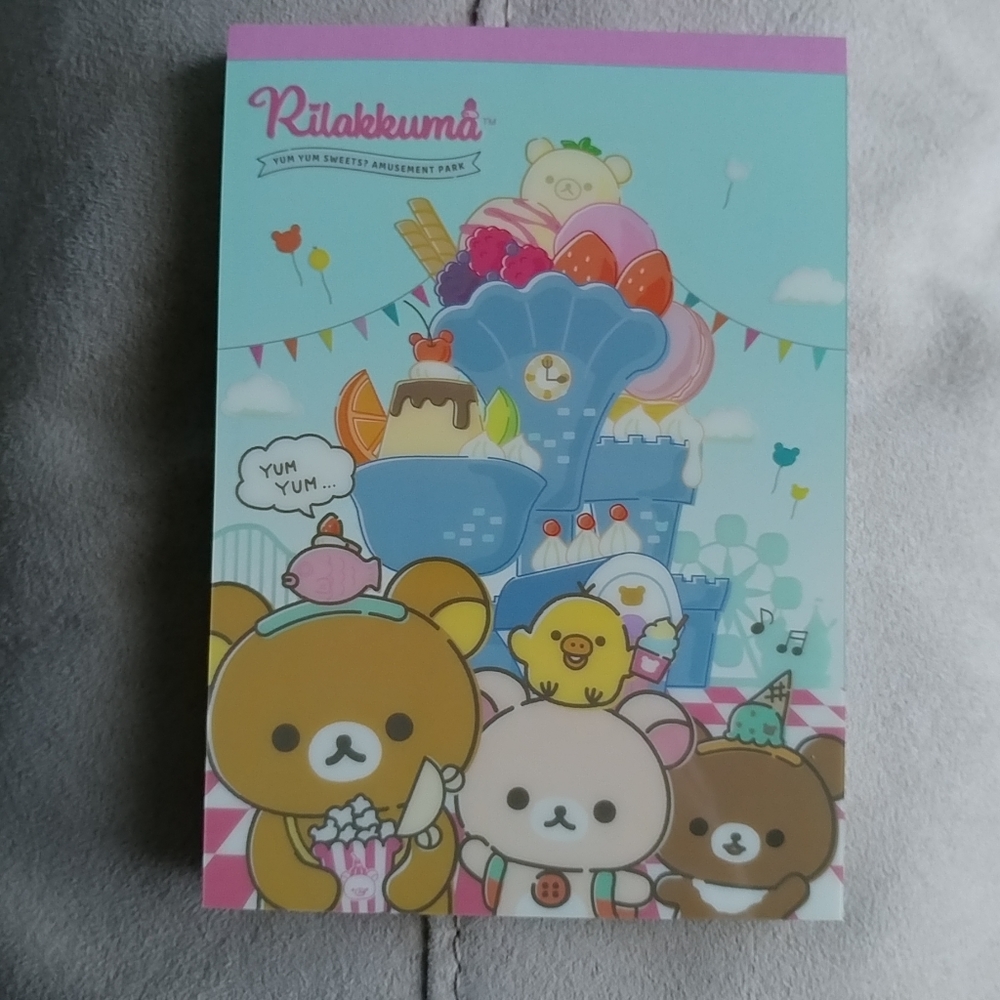 San-X Rilakkuma amusement park medium memo pad - Teal
